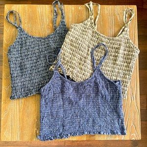 Derange crop/tube tops with straps